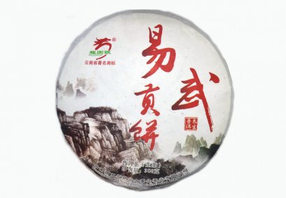 Пуэр Ци Цзы Бин шэн "Иу Гунбин" марки Лун Юань, 2015 год 380 грамм